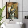 thumbnail image 5 of Aaheei Funny Whimsical Sea Turtle Reading Newspaper on Toilet Wall Art Poster Bathroom Humor Decor Canvas High Definition Printing Waterproof Fade Resistant Ready to Hang 12x12, 5 of 6