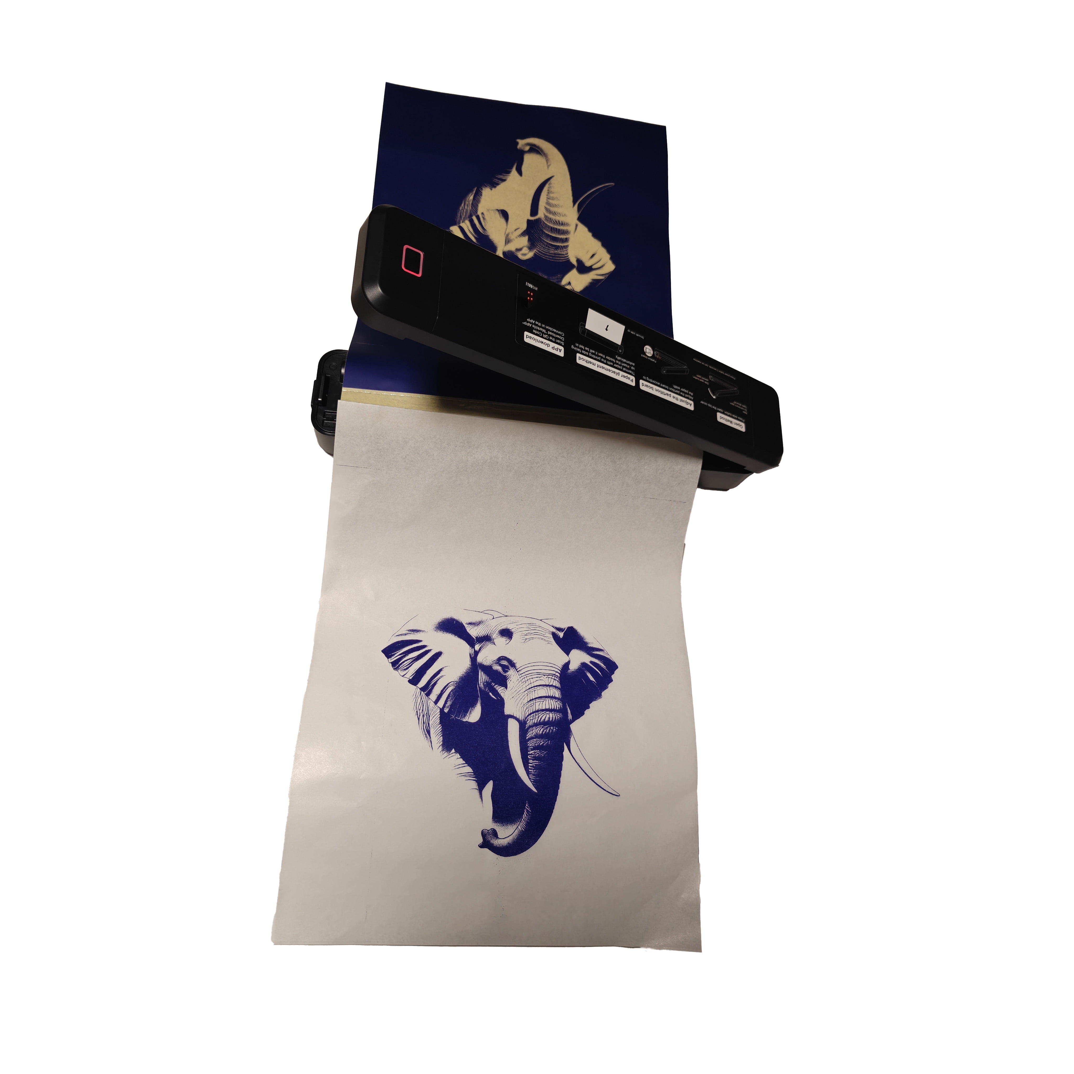 IOOIOO high resolution tattoo stencil tattoo bluetooth printer with extra clear tattoo transfer paper, high end tattoo machine