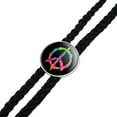 thumbnail image 2 of Tie Dye Peace Sign Western Southwest Cowboy Necktie Bow Bolo Tie, 2 of 3