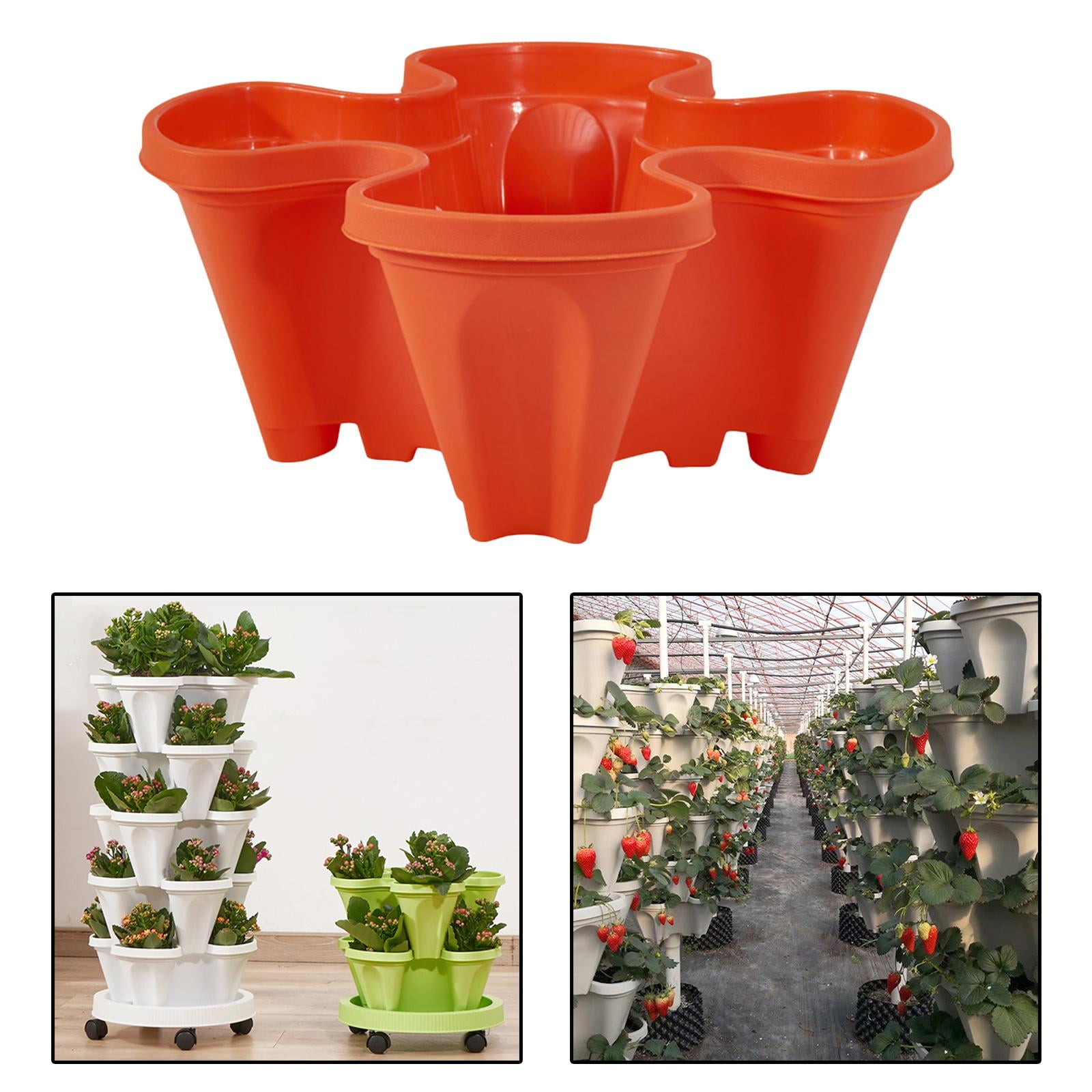 Nishiyuenyi 3Pieces Stand Vertical Gardening Planter Flower Pot Garden Tower for Peppers