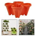 thumbnail image 4 of DYNWAVECA Stackable Vertical Gardening Planter Strawberry Planting Pot for Kitchen Patio High Performance - Red, 4 of 7