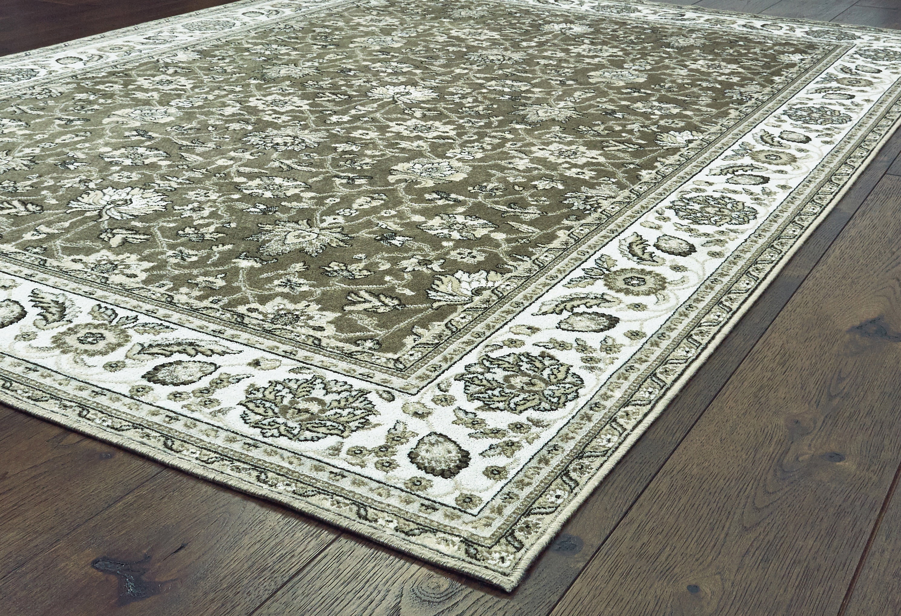 United Weavers Bedivere Ashlar Traditional Walnut Woven Viscose Area Rug or Runner