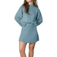 thumbnail image 2 of Long Sleeve Women Fall Winter 2 Pieces Skirt Sets Casual Sweater Pullover and Skirt, 2 of 6