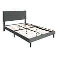 thumbnail image 3 of Harper & Bright Designs Queen Size Upholstered Platform Bed with Tufted Linen Headboard, Wood Bed Frame with Slat Support for Bedroom, Dark Gray, 3 of 6