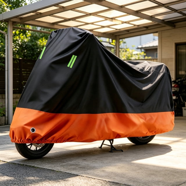 Funda para motocicleta de aluminio con protección térmica, contra el sol y los rayos UV, impermeable | Protección para motocicletas en todas las estaciones