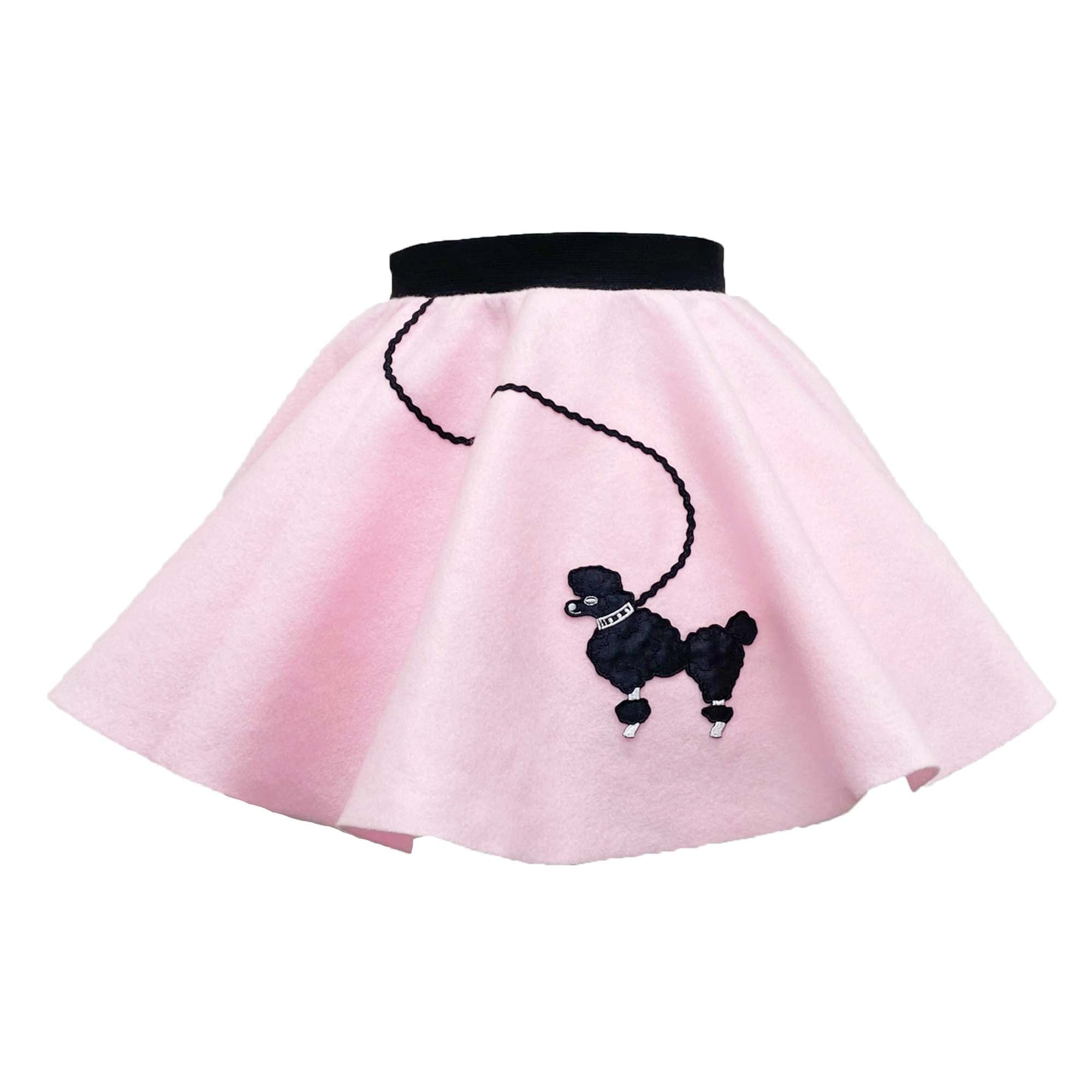 Toddler 50's Darling Costume For Girls - Gingham Dress With Petticoat, Poodle Applique & Scarf