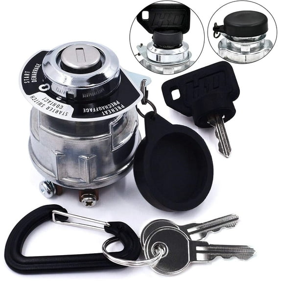 HD Switch 66706-55120 1E013-63590 Starter Ignition Key Switch fits Kubota Compact Tractor B4200D B5100 B6100 B7100 V1305 V1505 D600 D722 D850 D905 D950 D1005 D1105 Includes 3 Keys Protective Cover