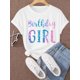 thumbnail image 1 of Girls' Casual And Stylish Soft Short-Sleeve T-Shirt for Spring And Summer, Featuring a Simple 'Birthday GIRL' Design, Perfect for Birthday Celebrations., 1 of 6