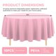 thumbnail image 2 of Mantel desechable de plástico JHDZDHY, 84 cm, redondo, rosa (x10), 2 of 6