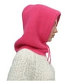 thumbnail image 2 of Winter Balaclavas Women's 2 in 1 Fluffy Lining Beanie with Scarf Versatile Solid Color Drawstring Balaclava Hat, 2 of 4