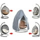 thumbnail image 1 of Funda para silla colgante, funda para silla colgante, funda protectora para silla colgante tipo silla colgante, funda impermeable para muebles con cremallera, 190 x 115 cm (gris), 1 of 5