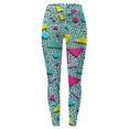 thumbnail image 4 of Womens Yoga Pants Stylish Print High Waist Lifting Stretchy Breathable Slim Fit Gym Pants for Workout Wear Multicolour L, 4 of 4