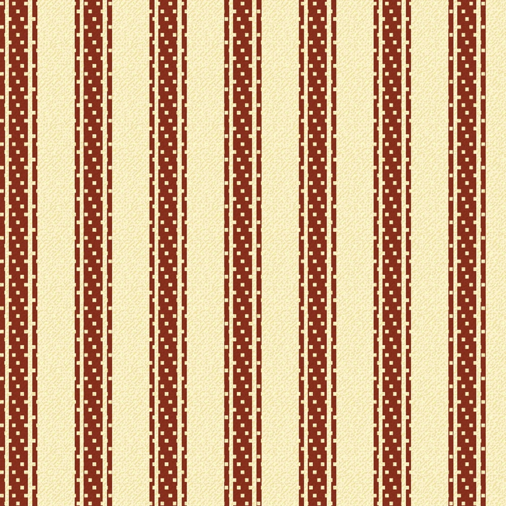Ticking Stripe Red Cotton Fabric, Sold by the Yard