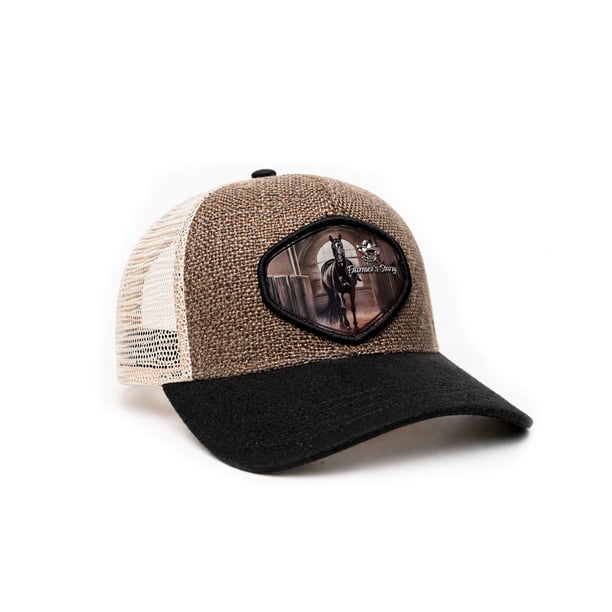 Knite Gorra Hombre Farmer Horse Legacy Negro Estilo Trucker Transpirable Vaquera