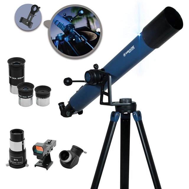 Meade Instruments - StarPro AZ 80mm Aperture, Portable Beginner Refracting Astronomy Telescope with Bonus Adjustable Smartphone Adapter - Compact Alt-azimuth (AZ) Manual Mount