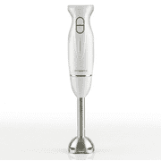 OVENTE Electric Corded Hand Blender, 300W with 2 Mixing Speeds White HS560W | Handheld Immersion Stick Mixer with Stainless Steel Blades for Smoothies, Purees & Baby Food