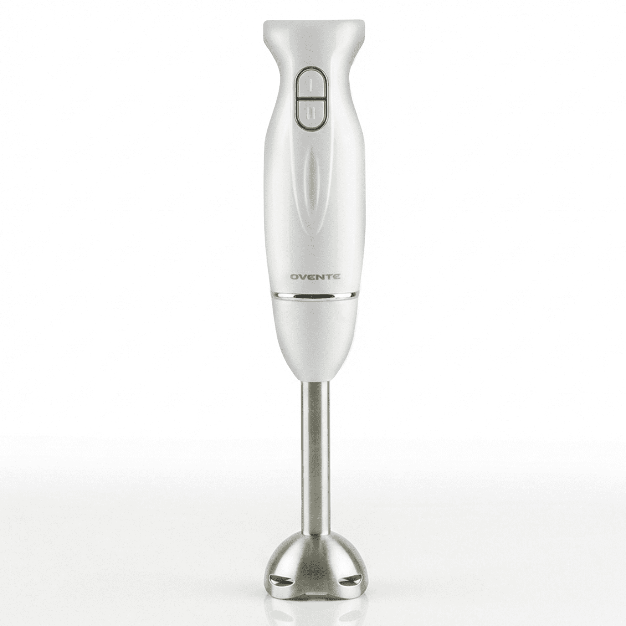 OVENTE Electric Corded Hand Blender, 300W with 2 Mixing Speeds White HS560W | Handheld Immersion Stick Mixer with Stainless Steel Blades for Smoothies, Purees & Baby Food