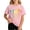 Pink, variant on Boys Girls Crew Neck Short Sleeve Tee Cotton Rainbow Heart Graphic Print Casual Fashion Summer Basic Tops for 2-12T