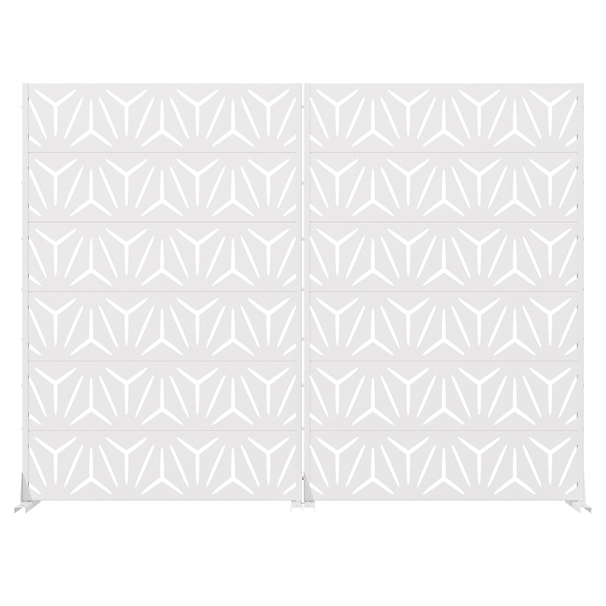 MAYEERTY 6 Panels Metal Outdoor Privacy Screen Garden Divider Patio Backyard Decorative Privacy Fence 2Pcs, 72×47.2×15.7in