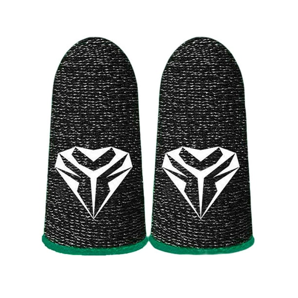 2 fundas para dedos para juegos, sin costuras, para el pulgar, pantalla táctil, antisudor y antideslizantes. Verde