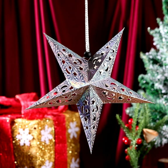 Soimiss 4Pcs Paper Lanterns Lamp Lampshade Multi Hanging Decoration for Christmas Home Party