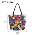 thumbnail image 5 of FORMRS Womens Canvas Tote Bag with Zipper Inner Pocket Shoulder Handbag, Bright Colorful Flowers Pattern, 5 of 7