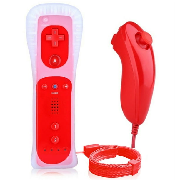 Télécommande Wii, télécommande de jeu Wii avec étui en silicone et dragonne  pour Nintendo Wii et Wii U 