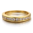 thumbnail image 4 of Silver & Stone Jewels Round Cut Cubic Zirconia Eternity Band Rings, Bridal Rings Set 14K Yellow Gold Finish Silver, 4 of 6