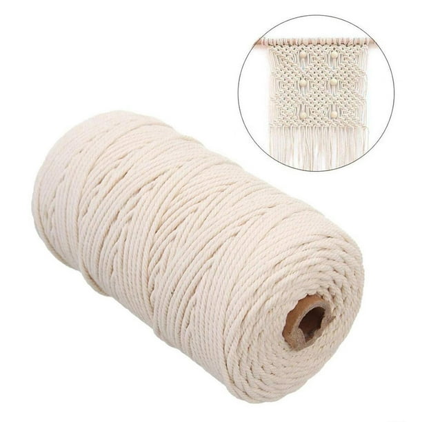 footful Macrame Cord 3mm Cotton Rope String 200m 3 Twisted Yarn Rope 