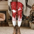 thumbnail image 5 of Dmsael Christmas Yoga Pants for Women Christmas Leggings for Women High Waisted Santa Claus Print Ankle Length Seasonal Printed Leggings Soft Brushed Pants Red,XL, 5 of 6