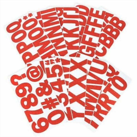12 Pack: 3.25" Red Glitter Alphabet Stickers by Recollections