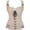 Beige, variant on Suede Front Lace Up Vest Corset Top Women Square Neck Waist Shaping Renaissance Wear Brown XXL