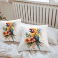 thumbnail image 7 of Waterproof Throw Pillow Covers Set of 2, 18x18 Inch Parrot Decorative Pillowcases Outdoor Pillow Slip Cushion Covers Set for Couch Tent Summer Botanical Garden Flora Illustrations, 7 of 7