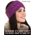 thumbnail image 3 of Diadema calentadora de orejas de invierno para mujer - Cubierta de oreja y diadema con forro polar de punto de cable - Envoltura de cabeza suave, elástica y gruesa Adepaton CJWUS-3677, 3 of 7