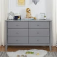 thumbnail image 2 of Carter's By DaVinci Morgan Commode Double en Bois à 6 Tiroirs, Gris, 2 of 13