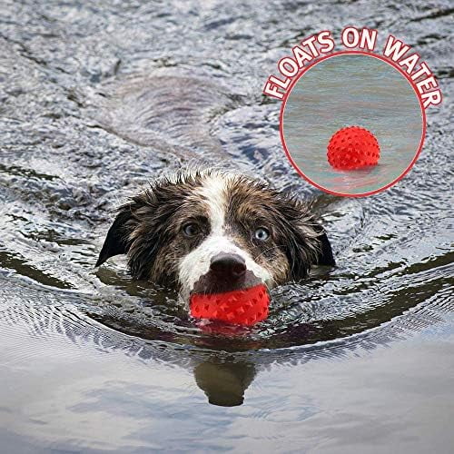 Dog Squeaky Toys for Aggressive chewers Large Breed Balls Interactive Ball Toy Almost Indestructible Tough Durable Stick Medium Small Dogs Puppy Chew with Non-Toxic Natural Rubber