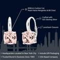 thumbnail image 2 of Gem Stone King 4.00 Cttw Peach Nano Morganite Earrings for Women in 925 Sterling Silver | Gemstone Birthstone | Cushion 8MM, 2 of 5