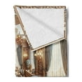 thumbnail image 2 of Ambesonne Classic Fleece Throw Blanket Grandiose Room Scene Print 70"x90" Ginger and Blue, 2 of 5