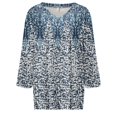 thumbnail image 3 of Gibobby Playera Manga Corta para Mujer Camiseta informal con estampado manga corta y cuello en V para mujer(Azul,XL), 3 of 4