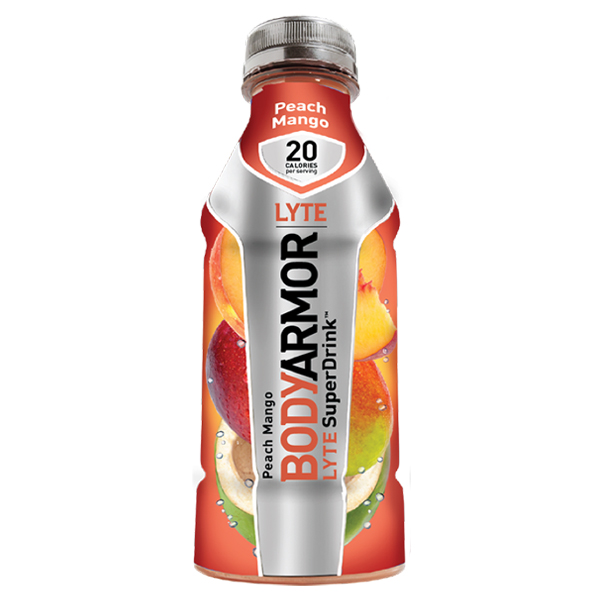 Body Armor Lyte Peach Mango Sports Drink 16 oz Plastic Bottles Pack