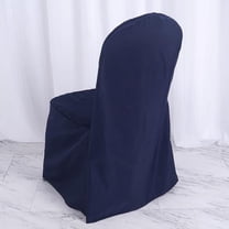 BalsaCircle 10 Navy Blue Solid Polyester Banquet Chair Covers Slipcovers