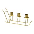 thumbnail image 1 of Candelabro de hierro, soporte para velas, candelabro de 3 brazos, forma de trineo, candelabro, centro de mesa para cenas, fiestas en casa Oro, 1 of 9