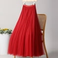 thumbnail image 3 of vigerkar Women's Pleated A-Line High Waist Swing Tulle Midi Skirt RD2, S, 3 of 3