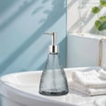 thumbnail image 6 of Leodye 1PCS Textured Glass Soap Dispenser, Refillable Liquid Hand Soap Pump Bottle, Bathroom Kitchen Sink Decor for Shower Gel Shampoo Lotion & Hand Wash -7.4x3.54 Inch, 6 of 6