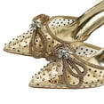 thumbnail image 3 of JENN ARDOR Slingback Heels for Women Low Heels Dress Shoes Bow Kitten Pumps Rhinestone Dressy Heeled Sandals, 3 of 5