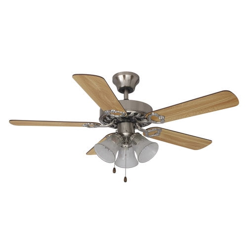 Mainstays 42" Ceiling Fan with Light Kit, Satin Nickel 17777 - Walmart.com