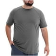 thumbnail image 3 of Fancifize Plus Size Shirts for Men Crew Neck T Shirt Solid Color Short Sleeve Athletic Tops Lightweight Summer Casual Loose Outfits, 3 of 5