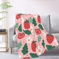 thumbnail image 2 of XMXT Flannel Warm Throw Blanket, Cute Flower Strawberry Bedroom Decor Blankets for Bed Couch Living Room, 50 x 70 inches, 2 of 9