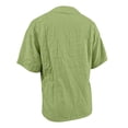 thumbnail image 6 of TrendOFT Womens Pullover Tops Solid Color Loose Fit Stand Collar Short Sleeve Casual Daily Soft Tops Green L, 6 of 6