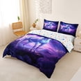 thumbnail image 3 of Metsweet Magical Horse Duvet Cover Queen, Starry Sky Unicorn Queen Bedding, Purple Blue,3-Piece,1 Duvet Cover and 2 Pillowcases, 3 of 6